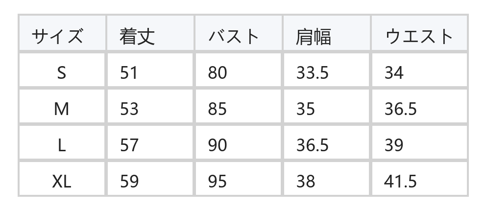 ウエストすっきり見え ラウンドネック 半袖Tシャツ size chart 1