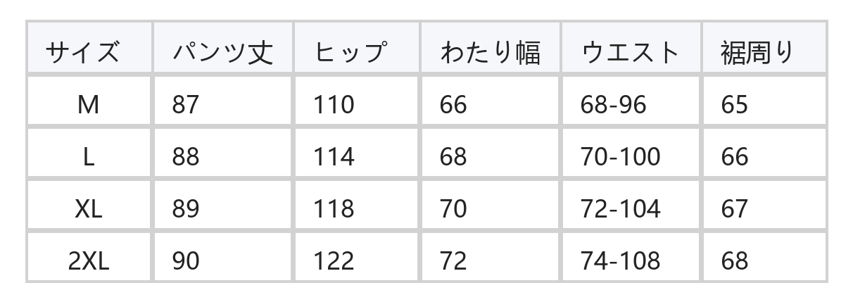 ウエストゴム ハイウエスト メローフリル デニムワイドパンツ size chart 1