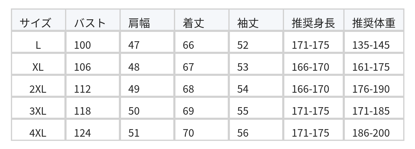 【秋新作】L~4XL 切り替えストライププリントシャツ size chart 1