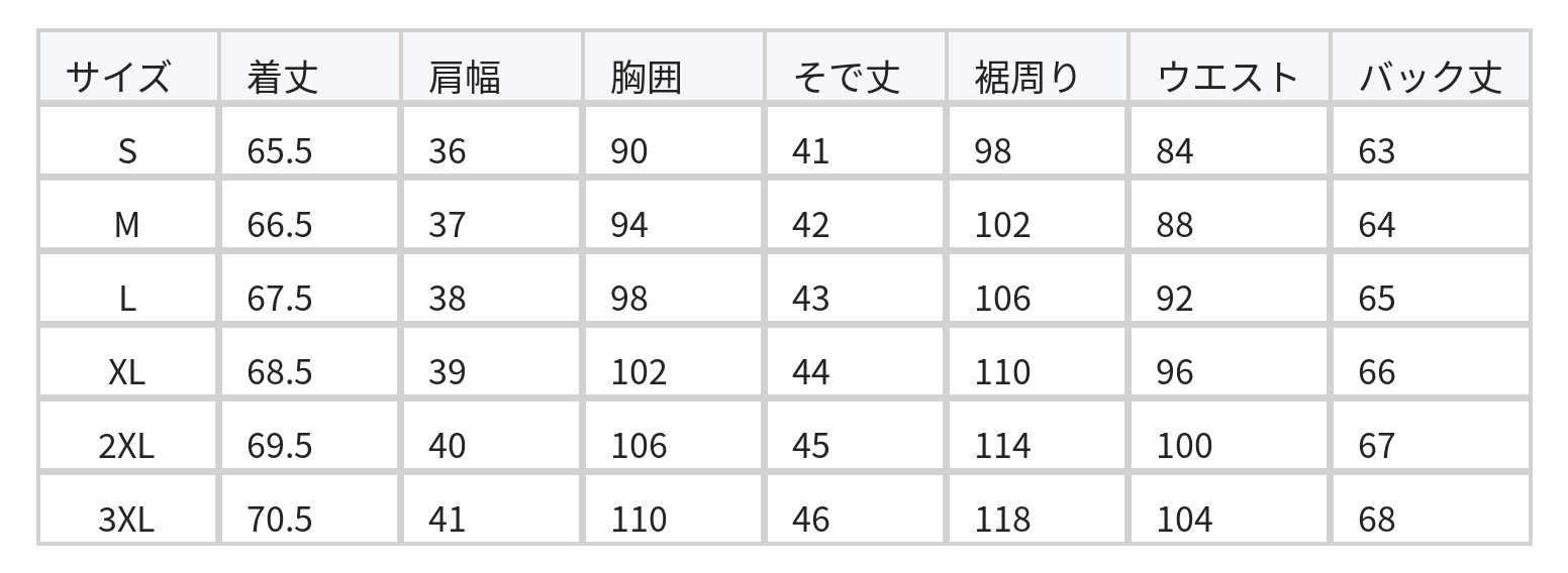 ピークドラペル 七分袖 ルーズテーラードジャケット size chart 1