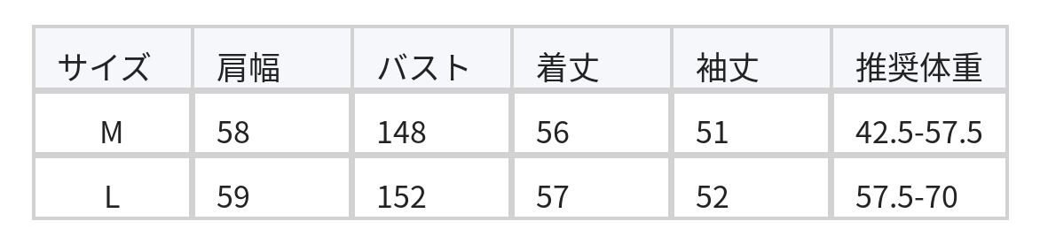 ハイネック・ラグランスリーブショートジャケット size chart 1