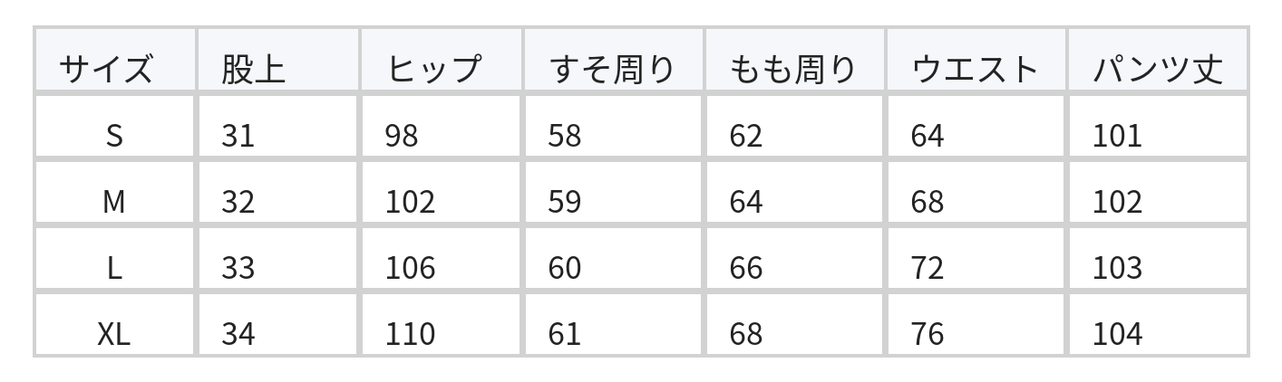 ブルー ウエストゴム 幾何学プリント ワイドパンツ size chart 1