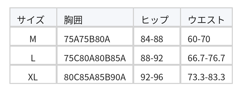 クロスツイスト ハイウエスト ライン見せ ワンピース水着 size chart 1